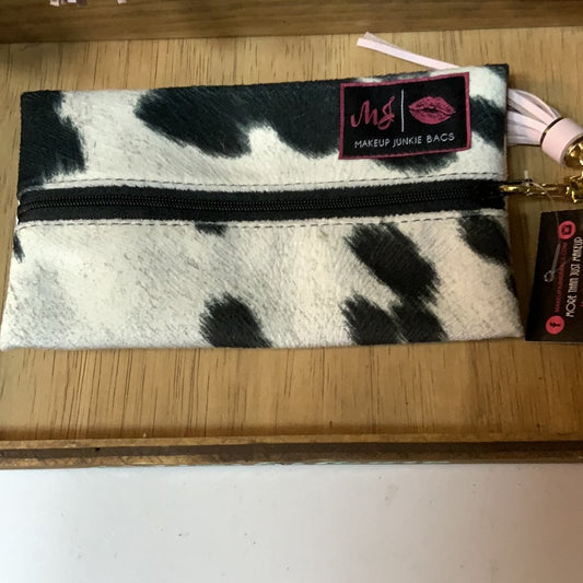 Cow Print Make Up Junkie Bags