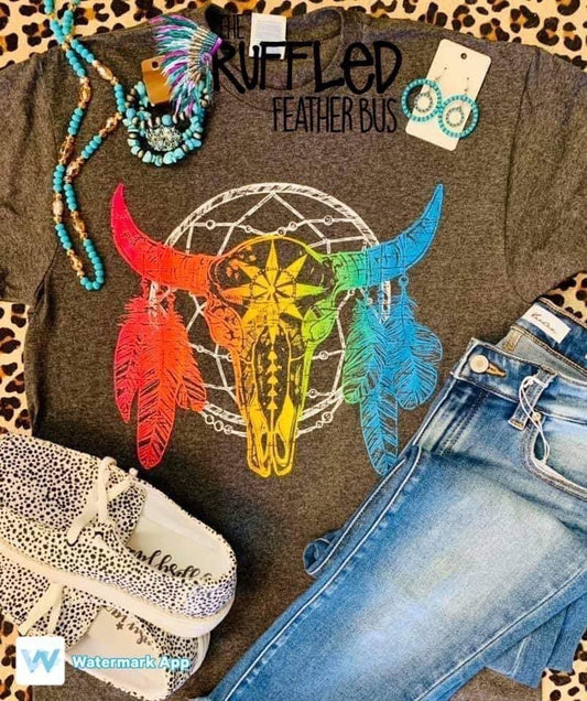 Colorful Bullskull Tee